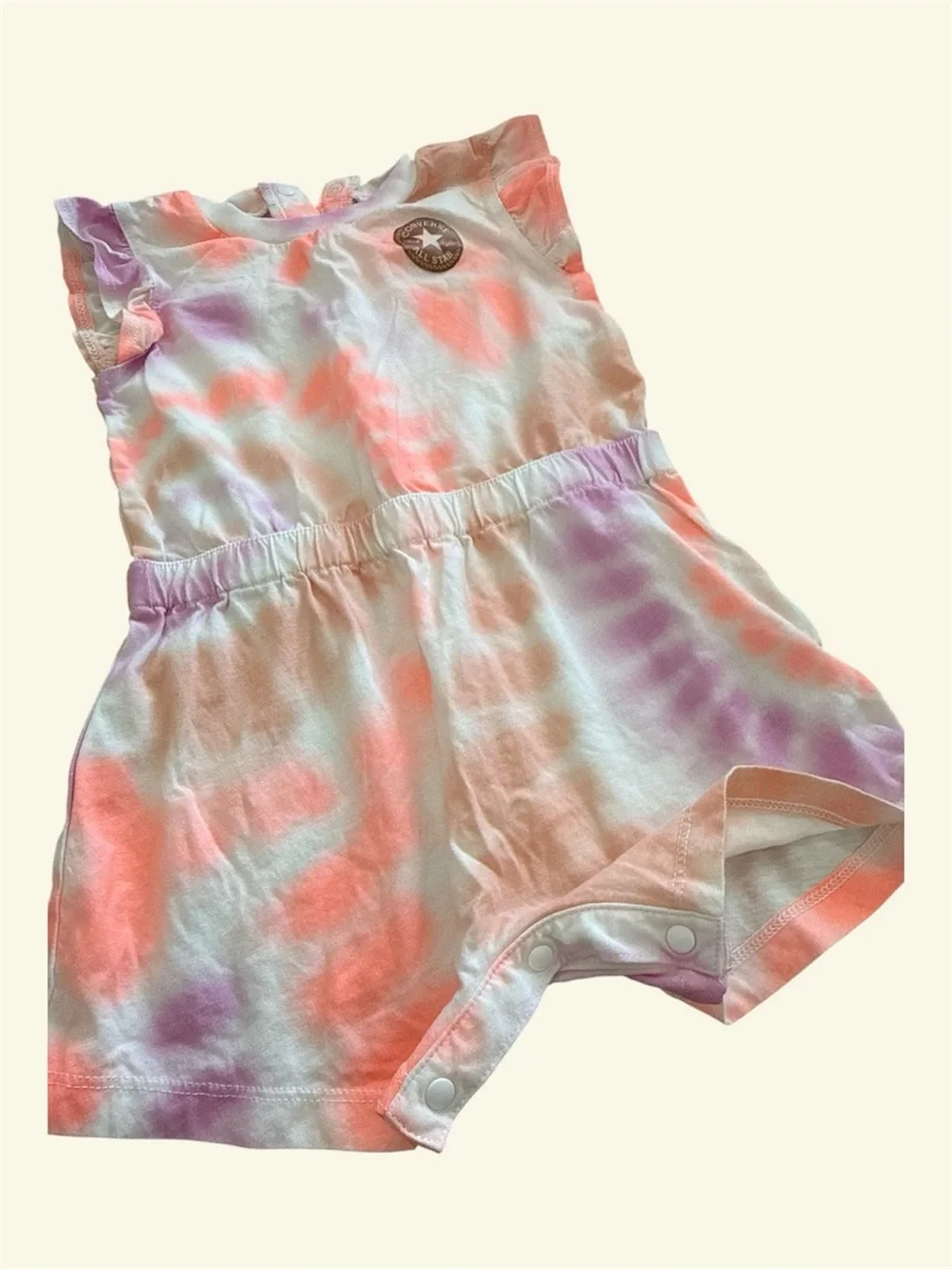 Converse Tie-Dye Baby Romper - Coral & Lavender Accents